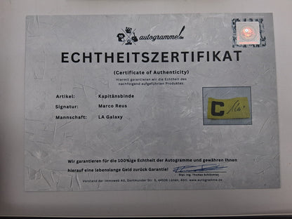 Marco Reus captain's armband signed in a frame LA Galaxy autograph COA