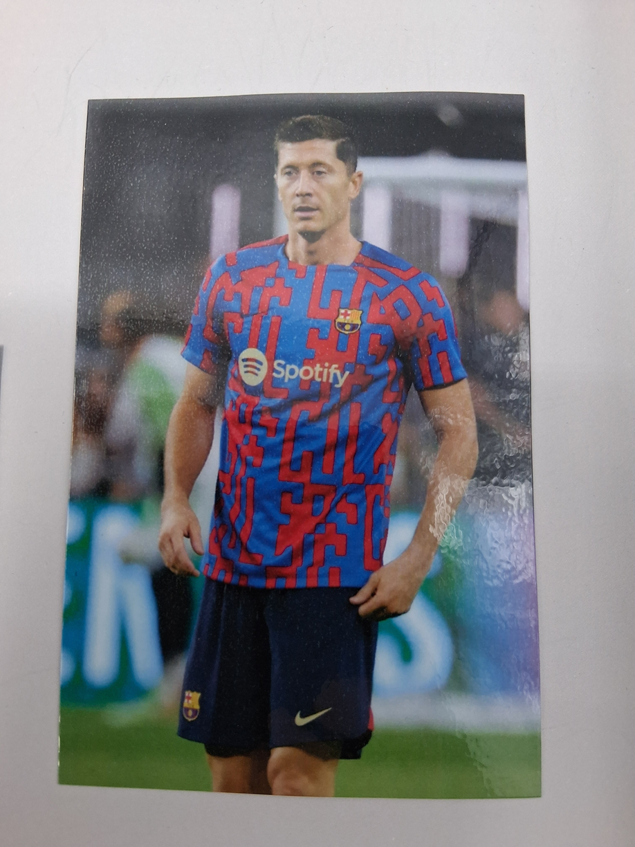Captain's armband signed by Robert Lewandowski in a frame FC Barcelona football autograph