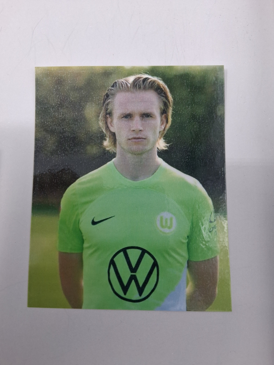 Captain's armband signed by Patrick Wimmer in a VFL Wolfsburg autograph COA frame