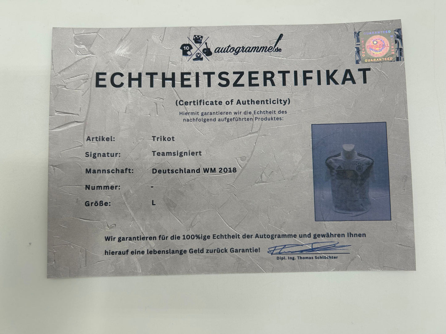 Deutschland Trikot WM 2018 Teamsigniert COA Adidas DFB Fußball Autogramm L