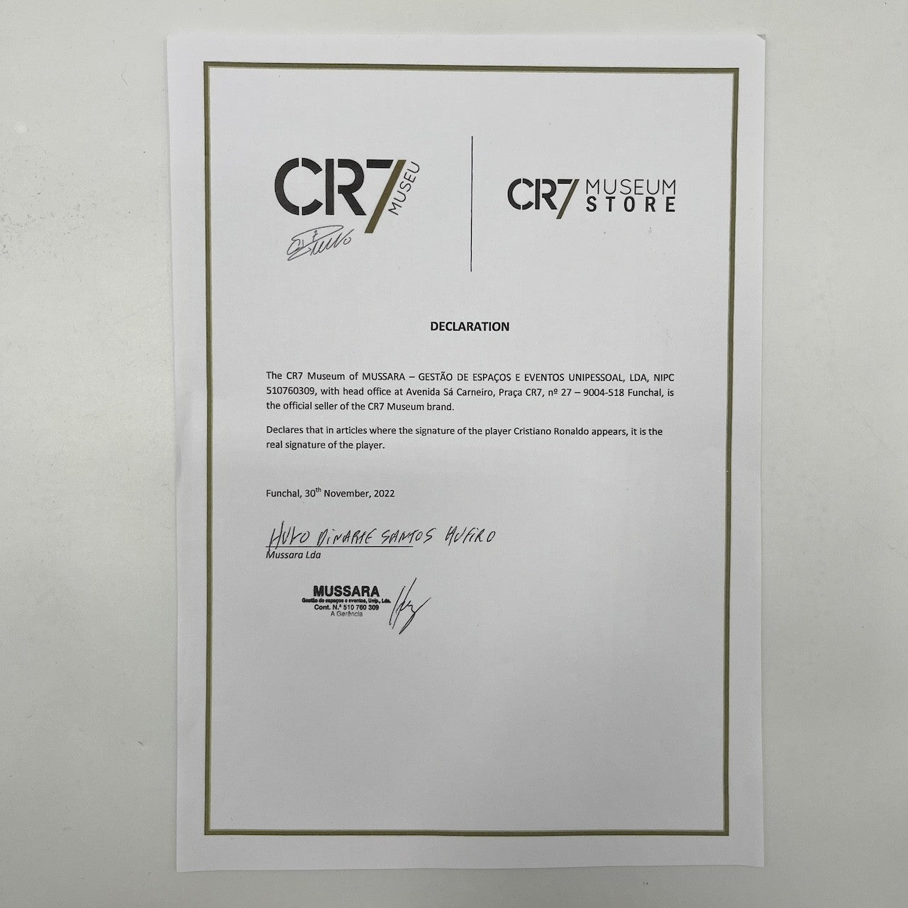 Autogrammkarte Cristiano Ronaldo signiert 29,5 x 21 cm Fußball Portugal
