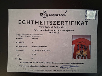 Atletico Madrid jersey portrait Antoine Griezmann hand painted M