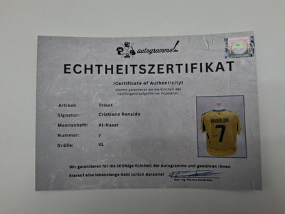Al Nassr FC Trikot Cristiano Ronaldo signiert Autogramm Fußball COA XL