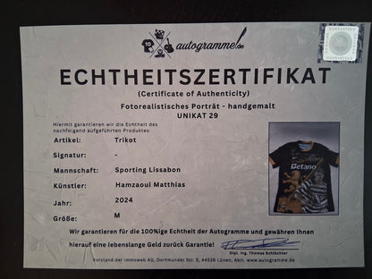 Sporting Lisbon jersey portrait Cristiano Ronaldo hand painted M