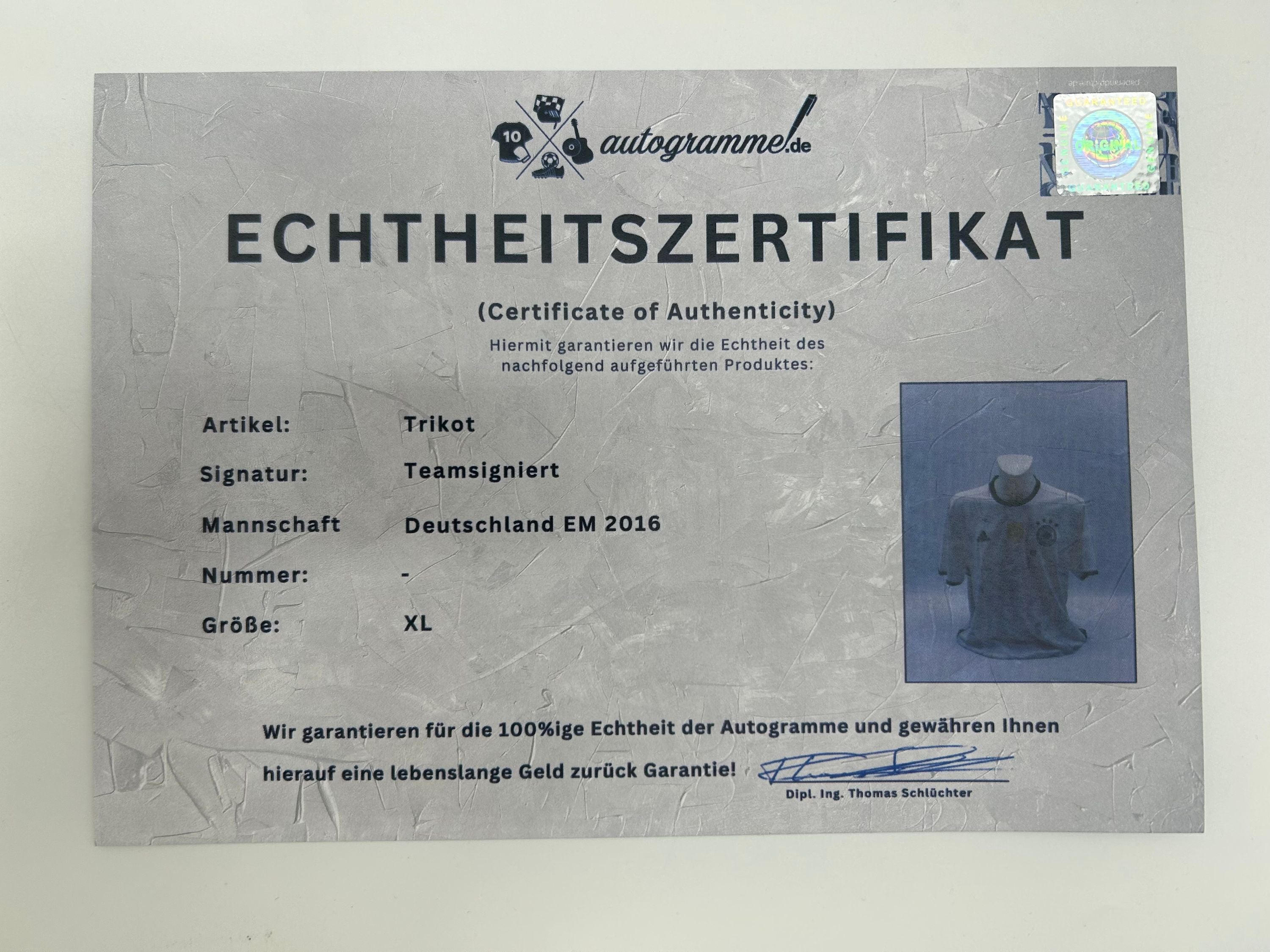 Germany jersey em 2016 team signed DFB football coa adidas autograph XL