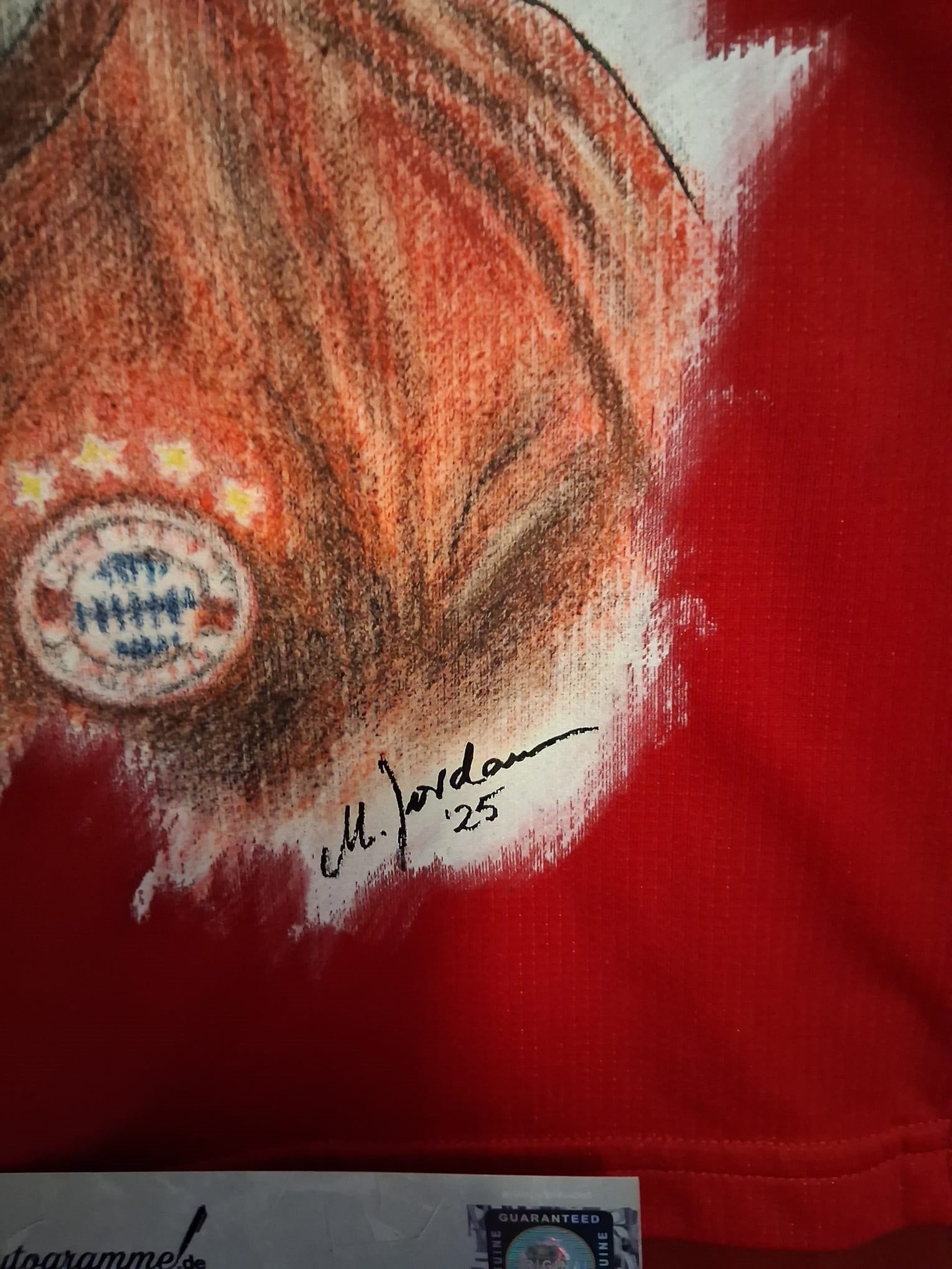 Bayern Munich Trikot Portrait Xabi Alonso hand painted and signed in 2xl