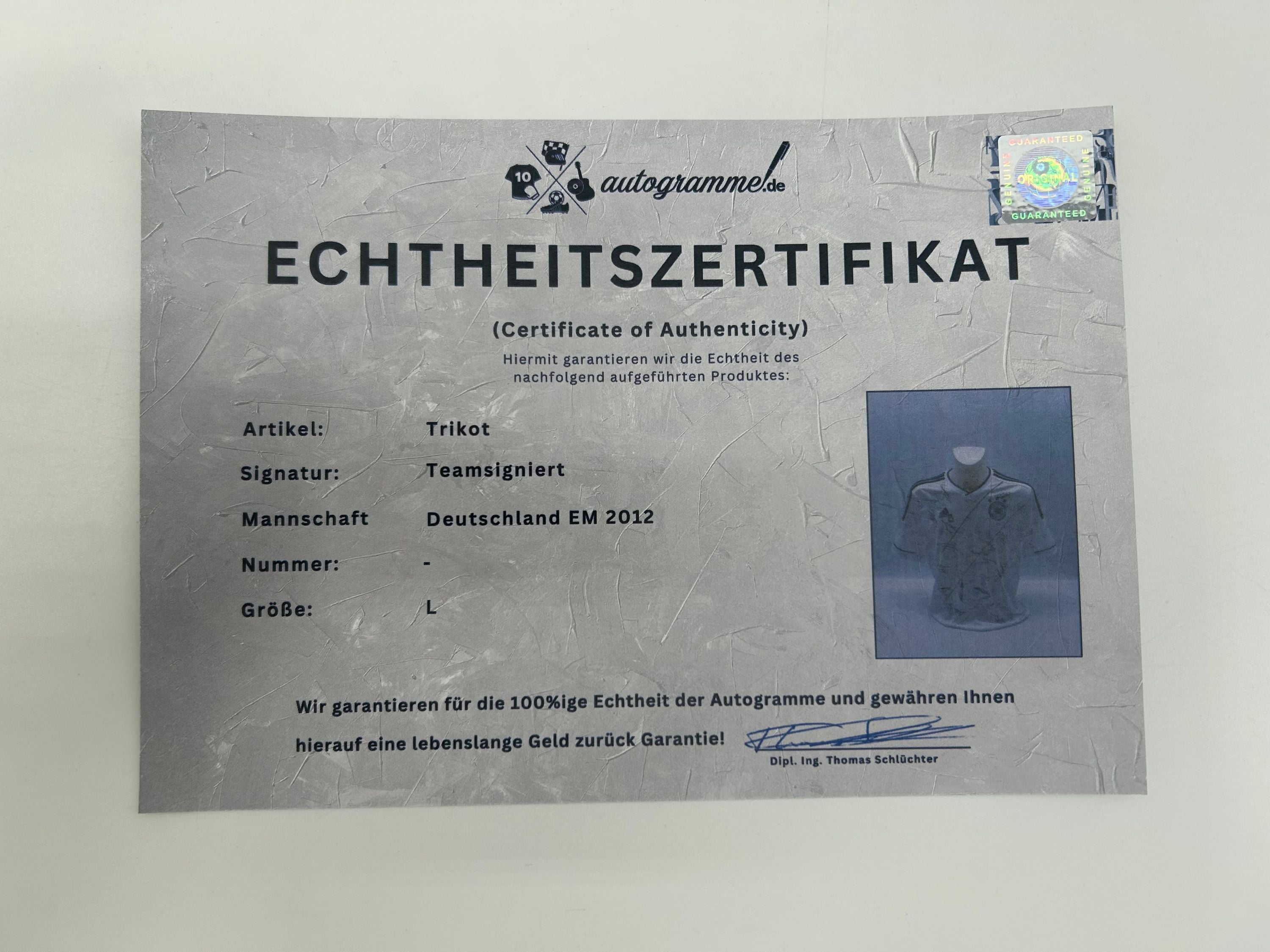Germany jersey em 2012 team signed COA adidas dfb football autograph l