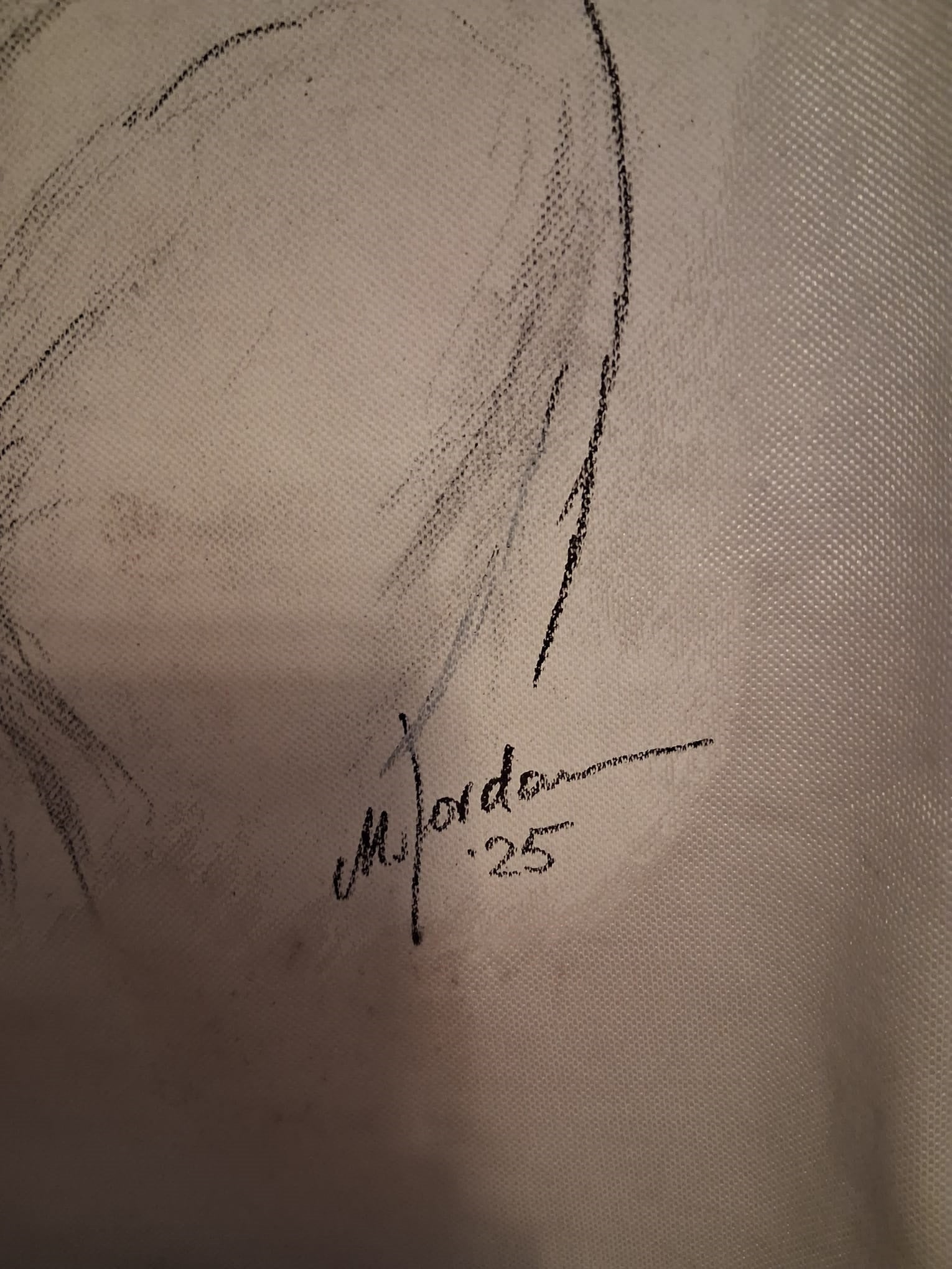 DFB jersey portrait Berti Vogts hand painted and signed in the frame M