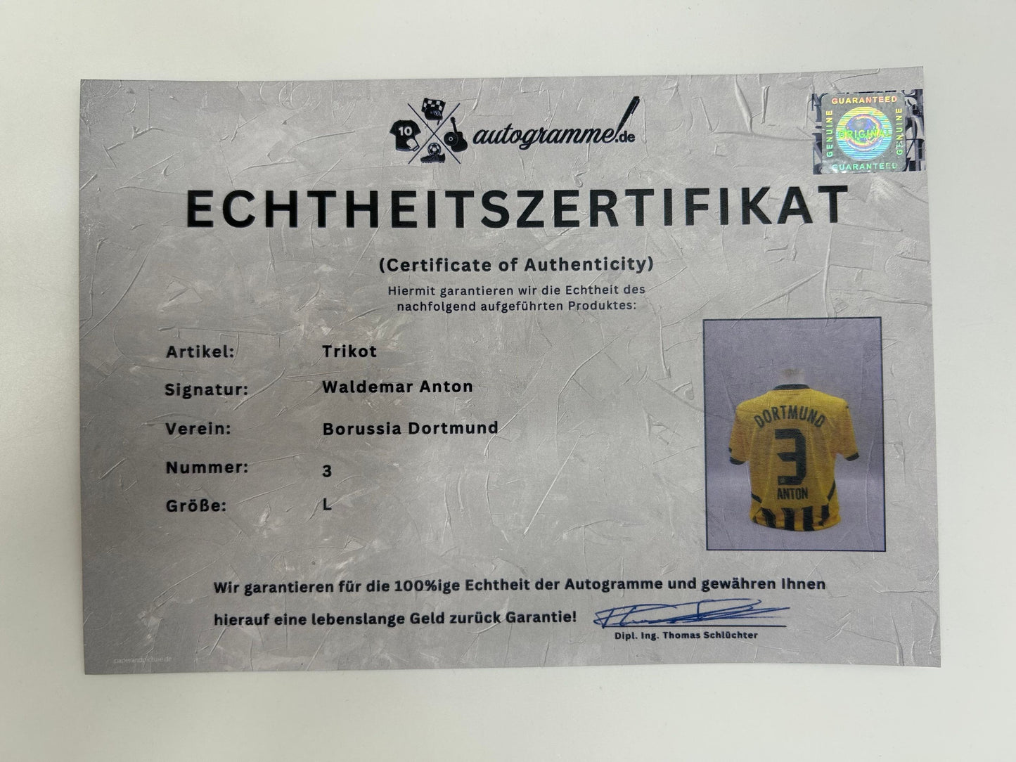 Borussia Dortmund Trikot Waldemar Anton signiert  BVB  Autogramm Puma L