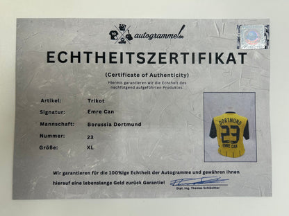 Borussia Dortmund jersey signed by Emre Can, autographed BVB Puma XL