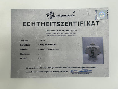 Borussia Dortmund jersey Ramy Bensebaini signed autograph BVB Puma XL