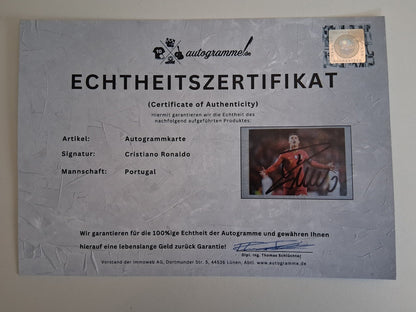 Autogrammkarte Cristiano Ronaldo signiert 29,5 x 21 cm Fußball Portugal