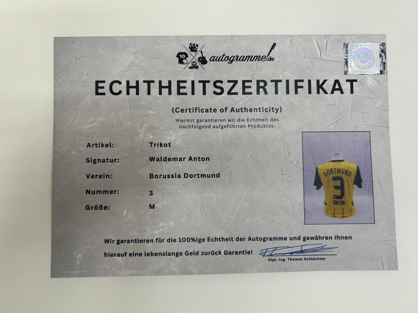 Borussia Dortmund Trikot Waldemar Anton signiert  BVB  Autogramm Puma M