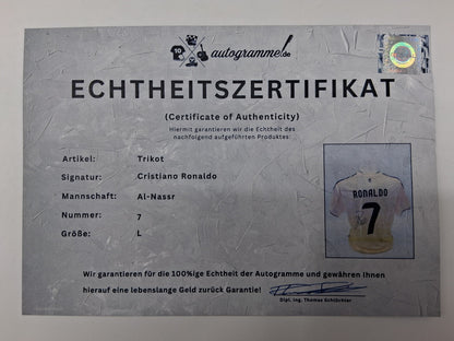 Al Nassr FC Jersey 25/26 Cristiano Ronaldo signed autograph football COA L