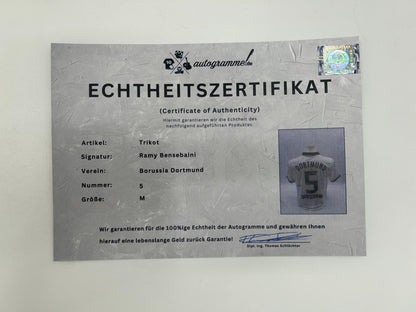 Borussia Dortmund jersey Ramy Bensebaini signed autograph BVB Puma M