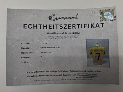 Al Nassr FC Trikot Cristiano Ronaldo signiert Autogramm Fußball COA L