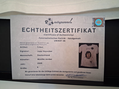 DFB Trikot Portrait Jupp Heynckes handgemalt und signiert S