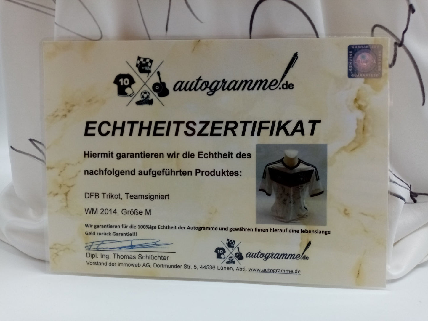 Deutschland Trikot WM 2014 Teamsigniert Fußball DFB Weltmeister Adidas COA M