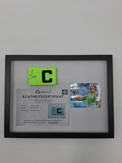 Kapitänsbinde Patrick Wimmer signiert im Rahmen Wolfsburg Autogramm COA