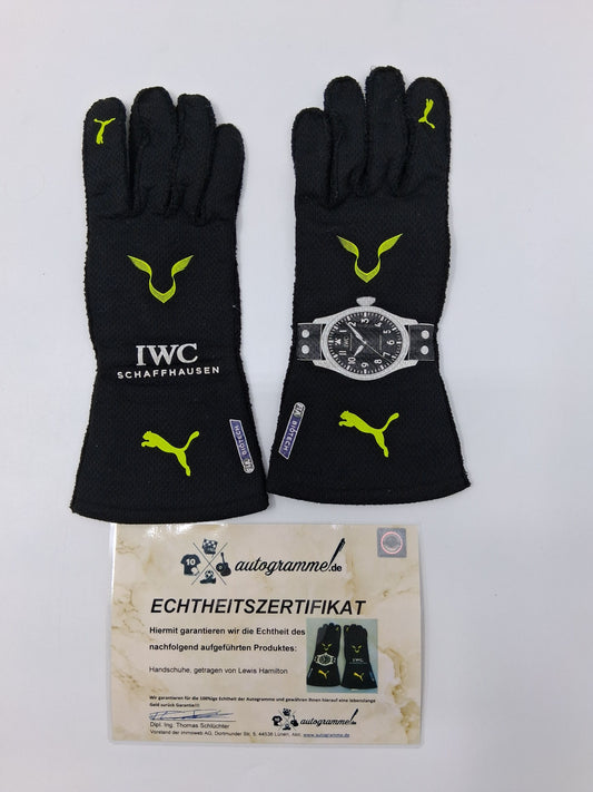 Lewis Hamilton original worn driver gloves England Formula 1