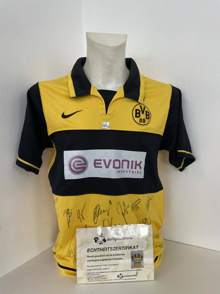 BVB Jersey 2007/2008 Team Signed Borussia Dortmund COA New Nike S