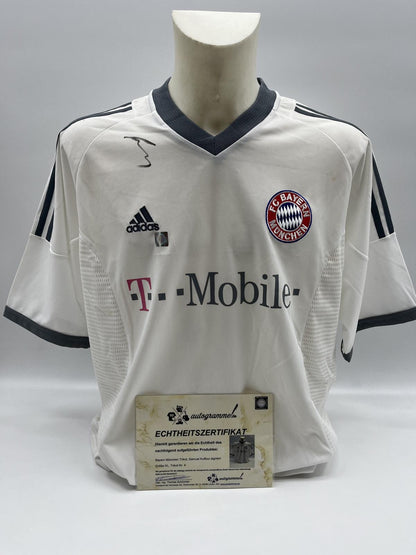 Bayern Munich jersey Samuel Kuffour signed Adidas FCB Autogram COA XL