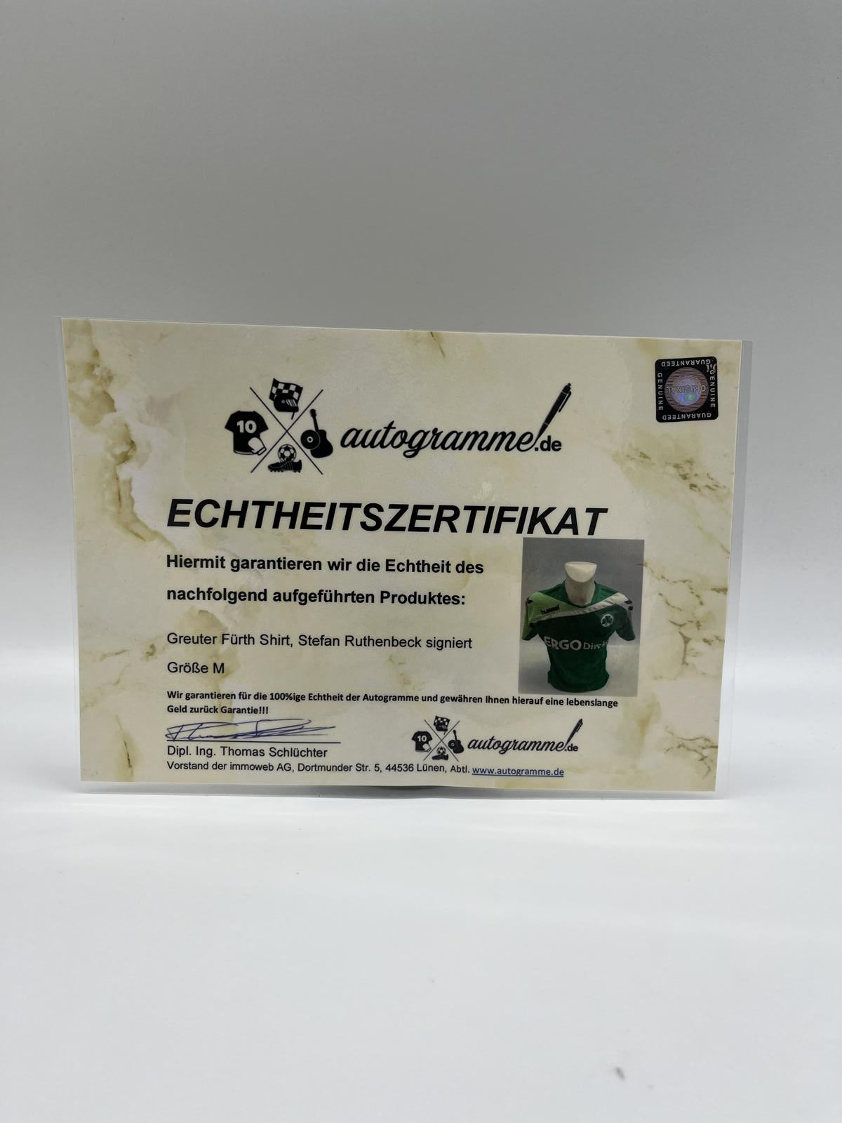 Greuther Fürth T-Shirt Stefan Ruthenbeck signed autograph m Hummel