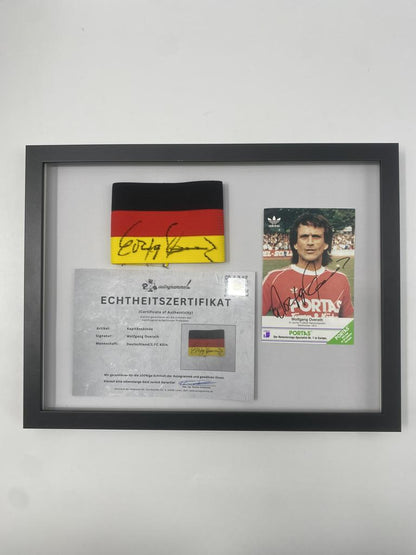 Kapitänsbinde Wolfgang Overath signiert im Rahmen Deutschland/1.FC Köln COA