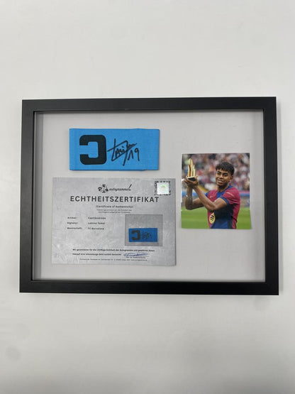 Kapitänsbinde Lamine Yamal signiert im Rahmen FC Barcelona COA Autogramm