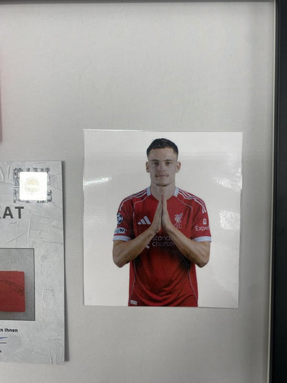 Captain's armband signed by Florian Wirtz in a frame FC Liverpool autograph