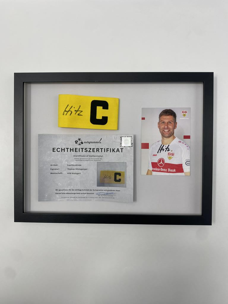 Kapitänsbinde Thomas Hitzlsperger signiert im Rahmen VFB Stuttgart Fußball COA