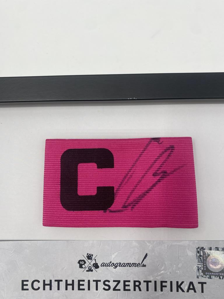 Kapitänsbinde Ridle Baku signiert im Rahmen Main 05 Autogramm Fußball COA