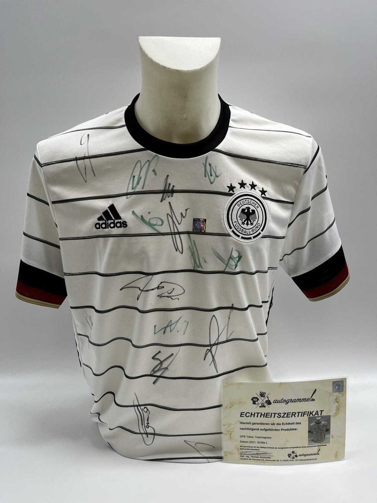 Deutschland Trikot EM 2021 Teamsigniert DFB Autogramm Adidas COA L