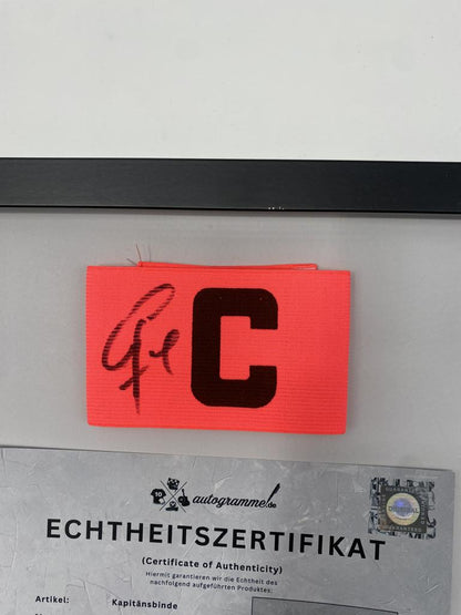 Kapitänsbinde Stefan Effenberg signiert im Rahmen Bayern München Fußball COA