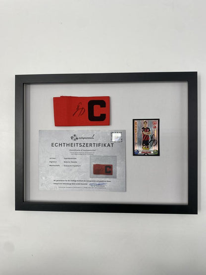 Kapitänsbinde Makoto Hasebe signiert im Rahmen Eintracht Frankfurt Autogramm COA