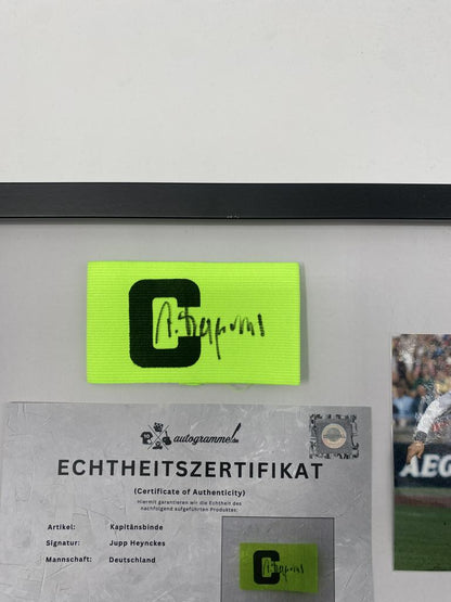 Captain's armband signed by Jupp Heynckes in a frame, Germany Autograph