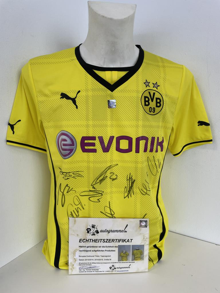 BVB jersey 2013/2014 team signed Borussia Dortmund COA Puma M