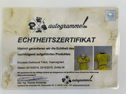 BVB Trikot 2013/2014 team signed Borussia Dortmund Coa Puma M