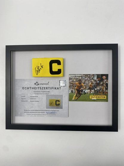 Captain's armband signed by Ulf Kirsten as part of the Dynamo Dresden COA Football campaign