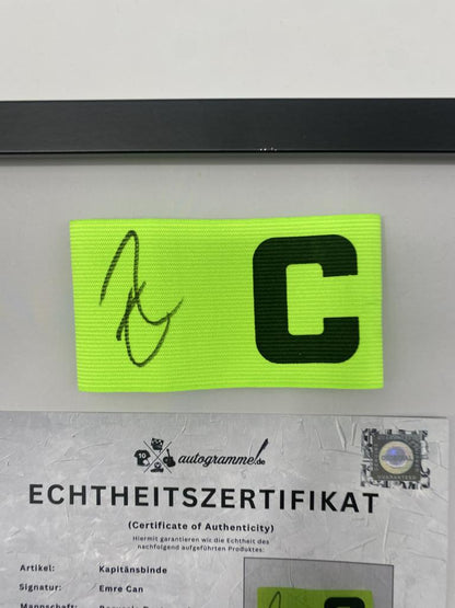 Captain's armband signed by Emre Can in a Borussia Dortmund COA frame