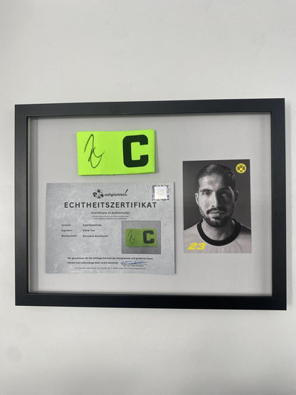 Captain's armband signed by Emre Can in a Borussia Dortmund COA frame