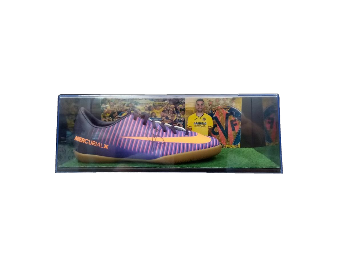 Football boot Alcacer signed Villareal, Spain, La Liga, autograph football new