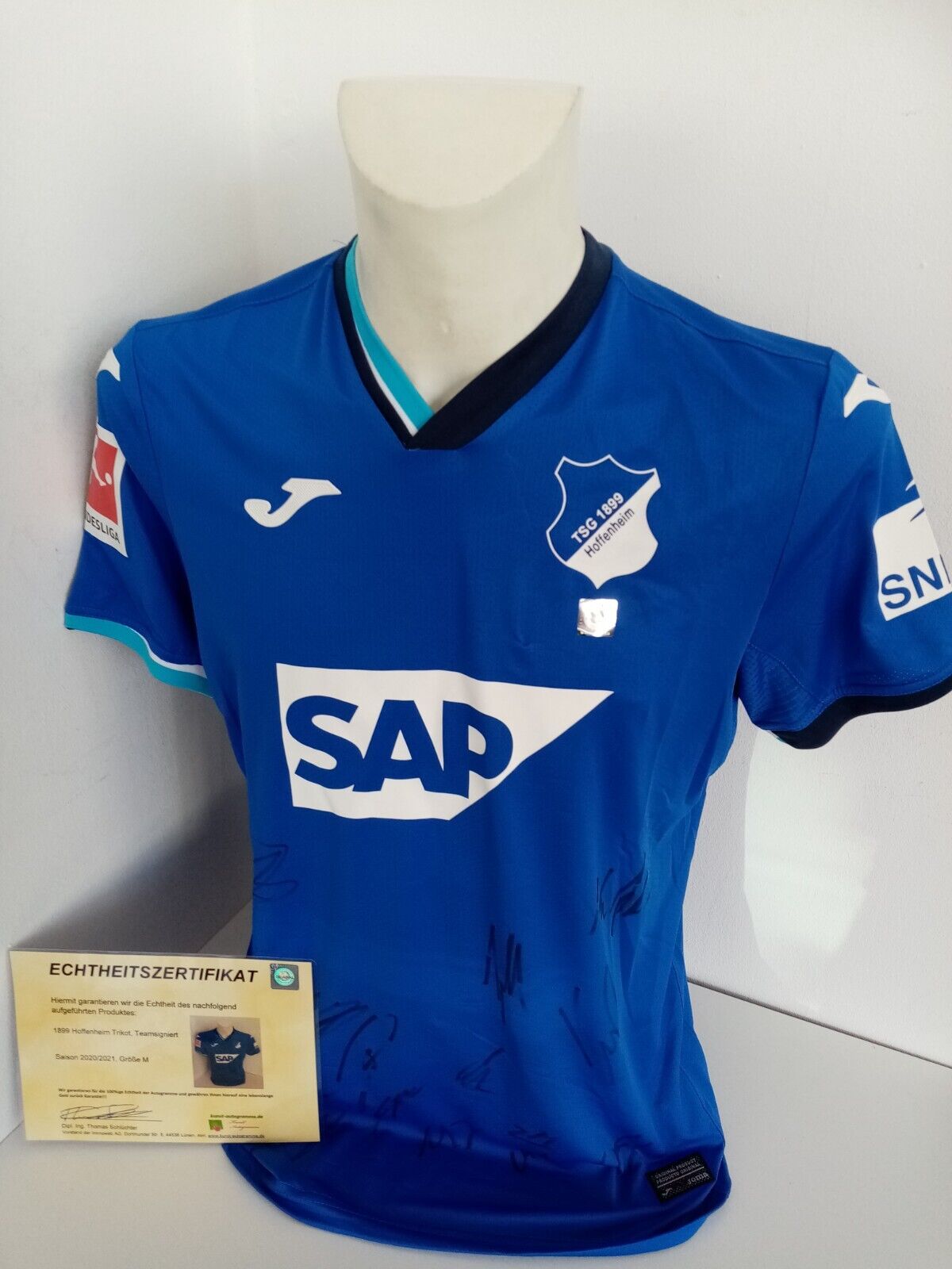 1899 Hoffenheim jersey 20/21 team signed autograph football bundesliga joma m