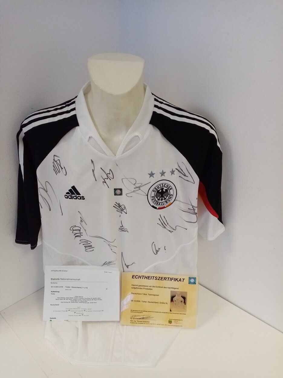 Germany Jersey 04 05 Team Signed DFB Football Türkiye : Germany Adidas XL