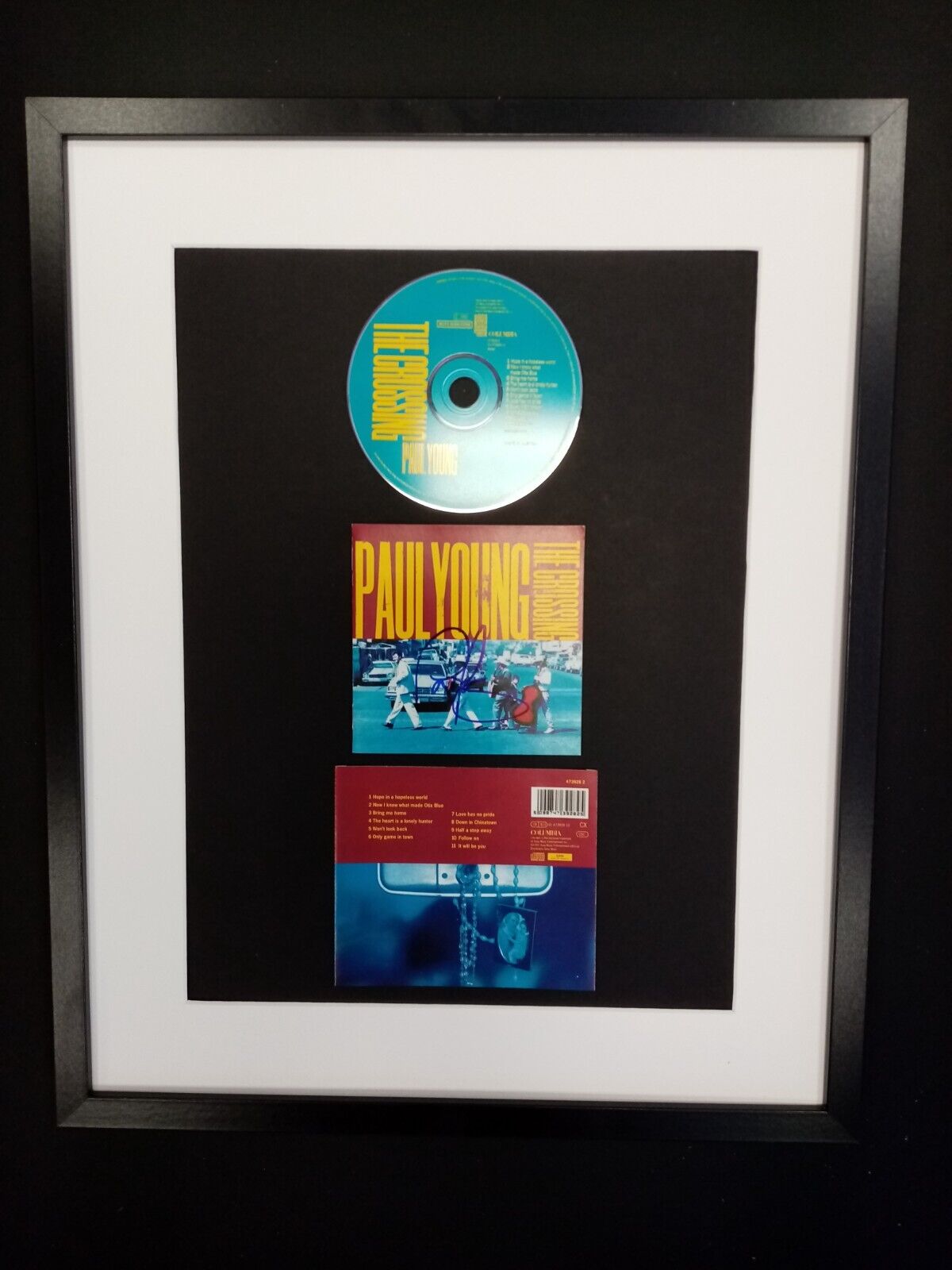 CD Cover Paul Young signed with album in frame autograph signature music