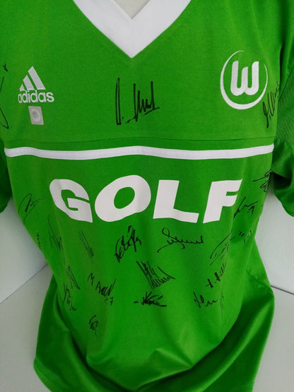VfL Wolfsburg jersey 2012/2013 team signed wolves autograph football adidas XL