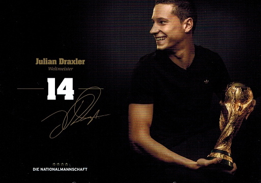 Limited, Limitierte Edition DFB Autogrammkarte! Julian Draxler!! RAR!!, Gold