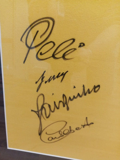 Brazil Repro Trikot WM 1970 + frame Team -signed autograph Pele Neu Coa