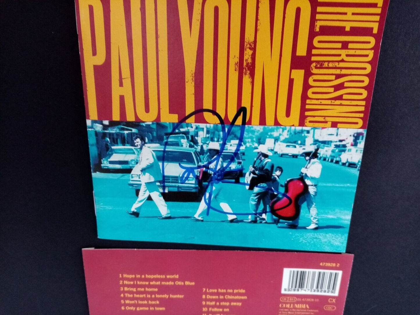 CD Cover Paul Young signed with album in frame autograph signature music