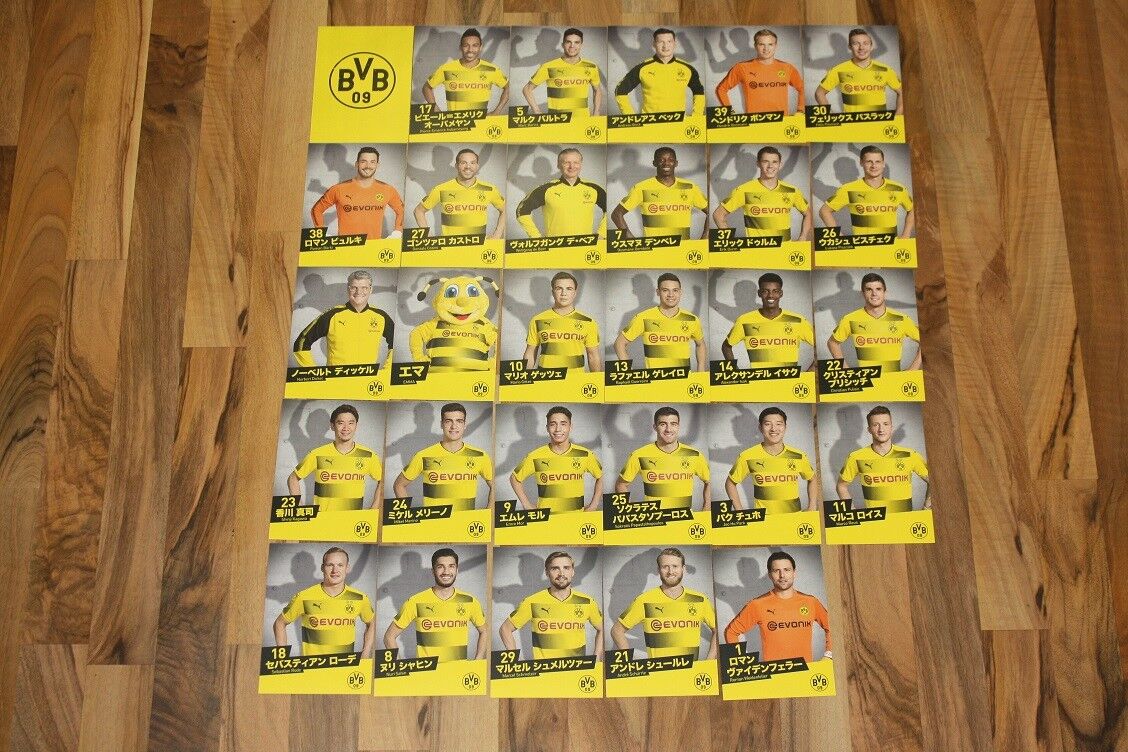 2x29 autograph cards Borussia Dortmund BVB 2017/18 17/18 Asia Tour China Japan